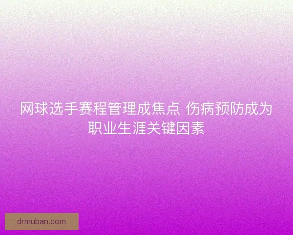 网球选手赛程管理成焦点 伤病预防成为职业生涯关键因素
