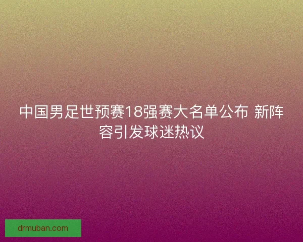 中国男足世预赛18强赛大名单公布 新阵容引发球迷热议